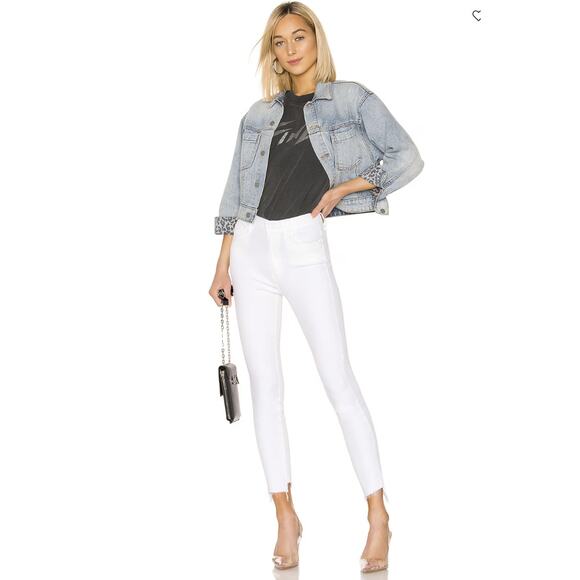 MOTHER The Stunner Two Step Fray Jeans in Glass Slipper Size 24 - Picture 1 of 15